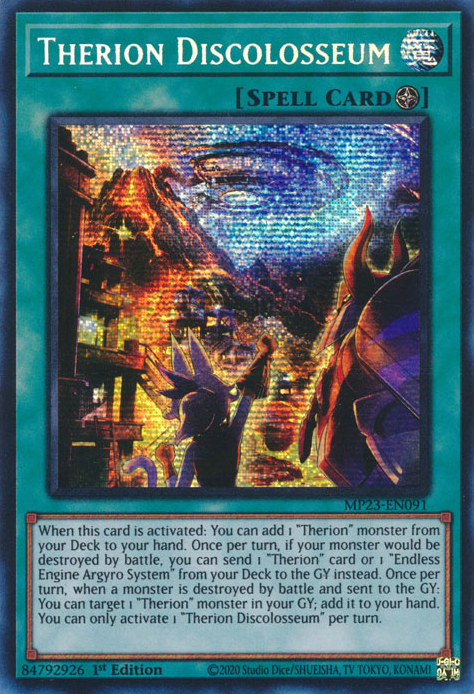 Therion Discolosseum [MP23-EN091] Prismatic Secret Rare | Tables and Towers