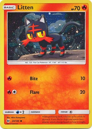 Litten (24/149) (Cosmos Holo) [Sun & Moon: Base Set] | Tables and Towers