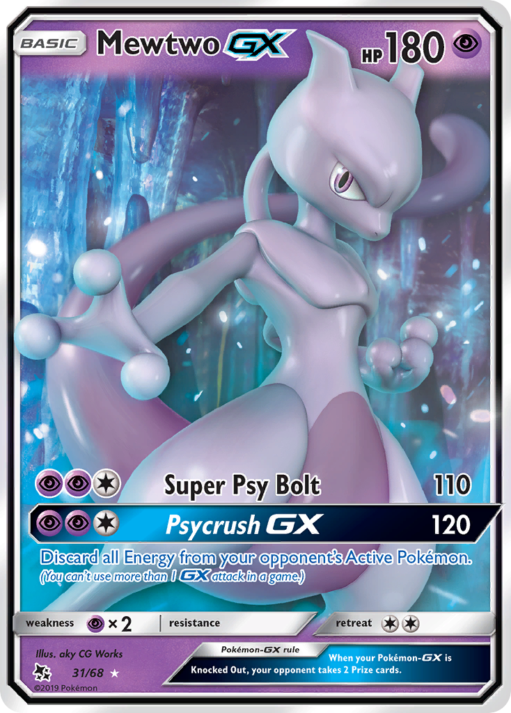 Mewtwo GX (31/68) [Sun & Moon: Hidden Fates] | Tables and Towers