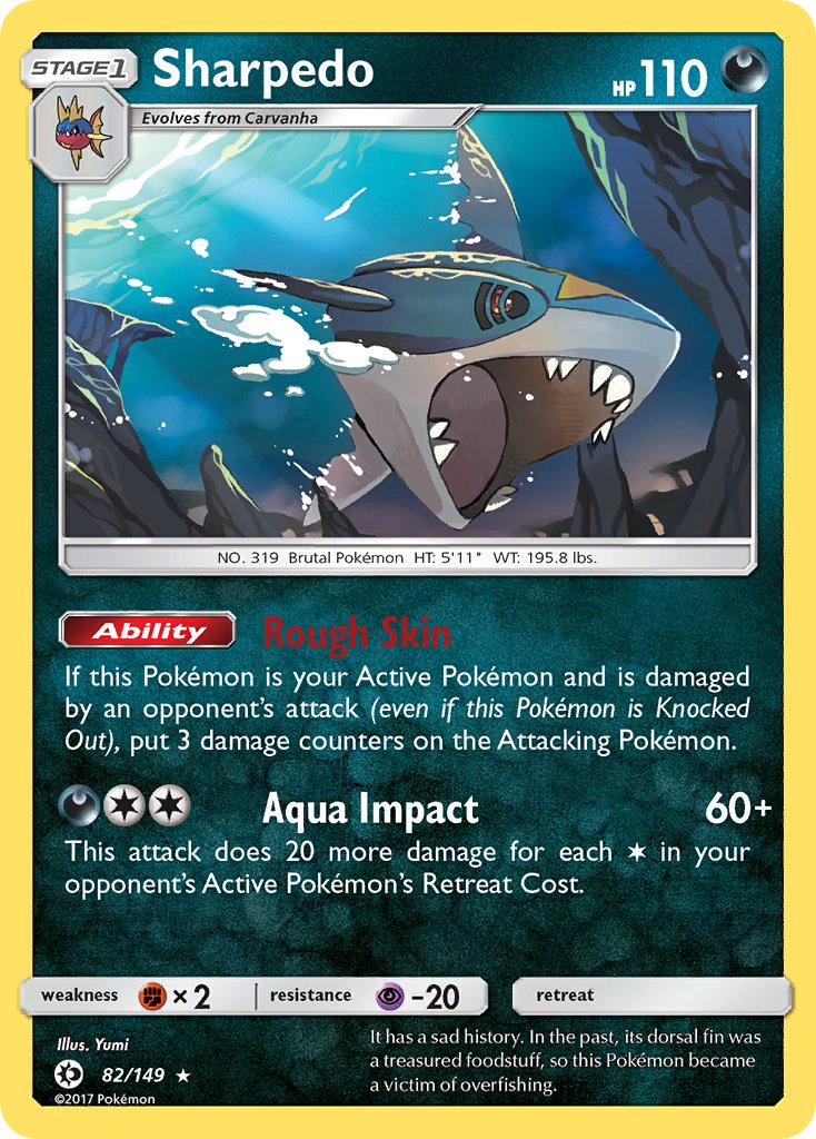 Sharpedo (82/149) (Cosmos Holo) (Blister Exclusive) [Sun & Moon: Base Set] | Tables and Towers