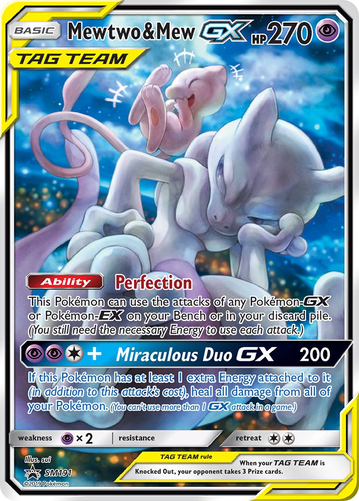 Mewtwo & Mew GX (SM191) [Sun & Moon: Black Star Promos] | Tables and Towers