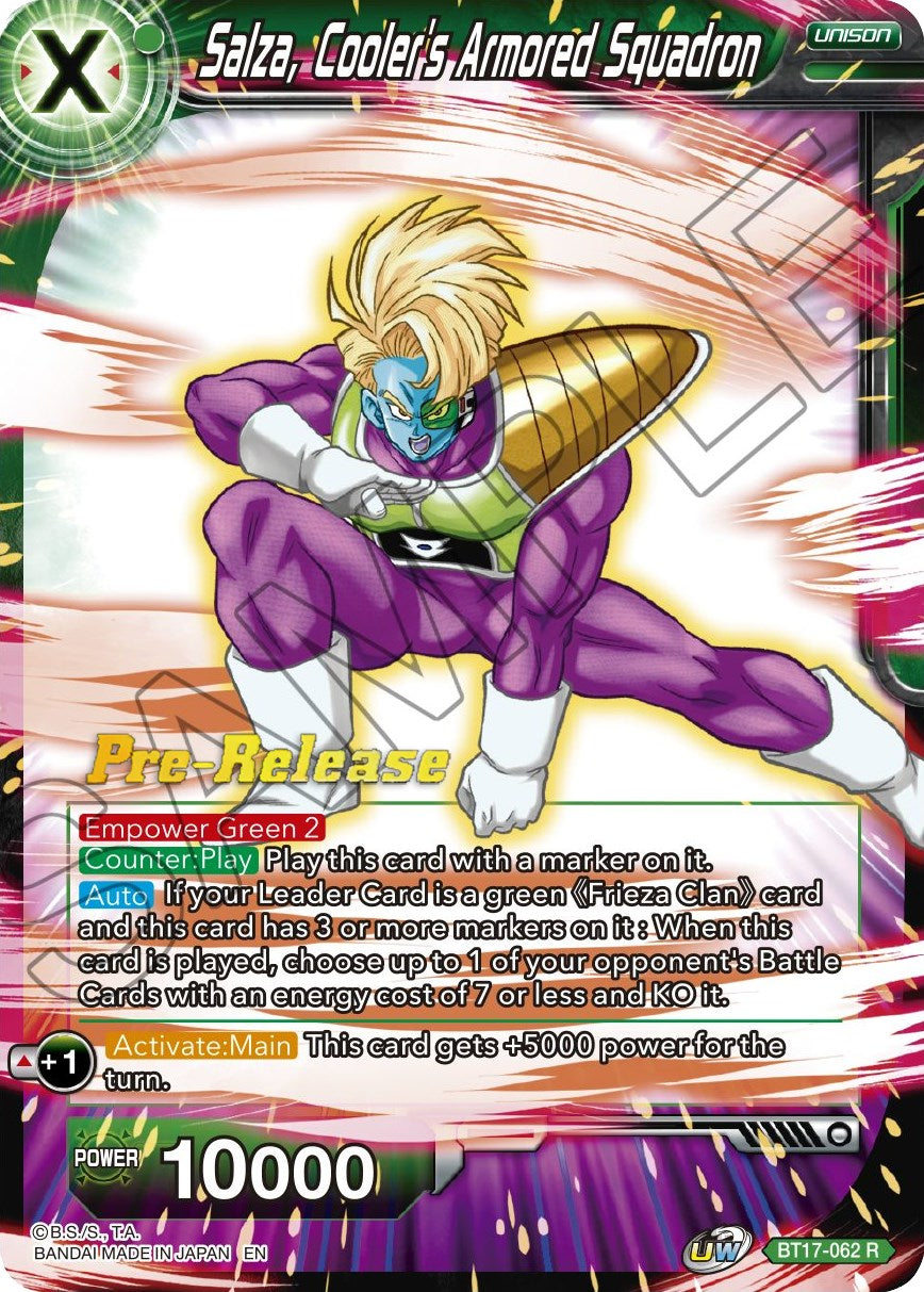 Salza, Cooler's Armored Squadron (BT17-062) [Ultimate Squad Prerelease Promos] | Tables and Towers