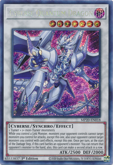 Cyberse Quantum Dragon [MP20-EN018] Prismatic Secret Rare | Tables and Towers