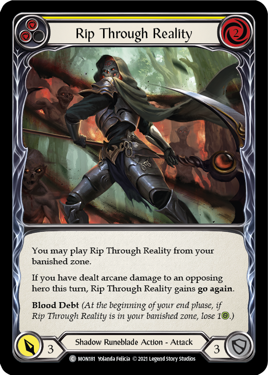 Rip Through Reality (Yellow) [MON181-RF] (Monarch)  1st Edition Rainbow Foil | Tables and Towers