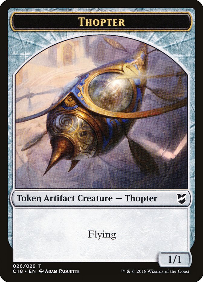 Cat Warrior // Thopter (026) Double-Sided Token [Commander 2018 Tokens] | Tables and Towers