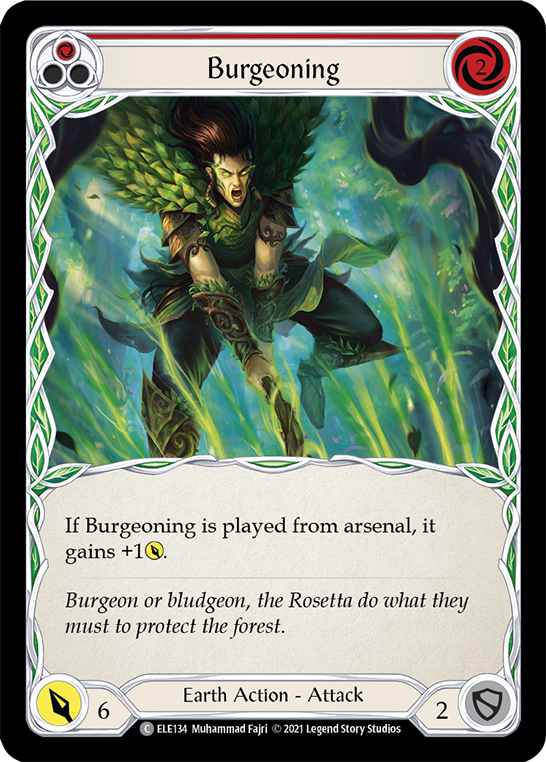 Burgeoning (Red) [ELE134] (Tales of Aria)  1st Edition Rainbow Foil | Tables and Towers