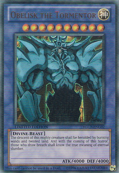 Obelisk the Tormentor [YGLD-ENG02] Ultra Rare | Tables and Towers