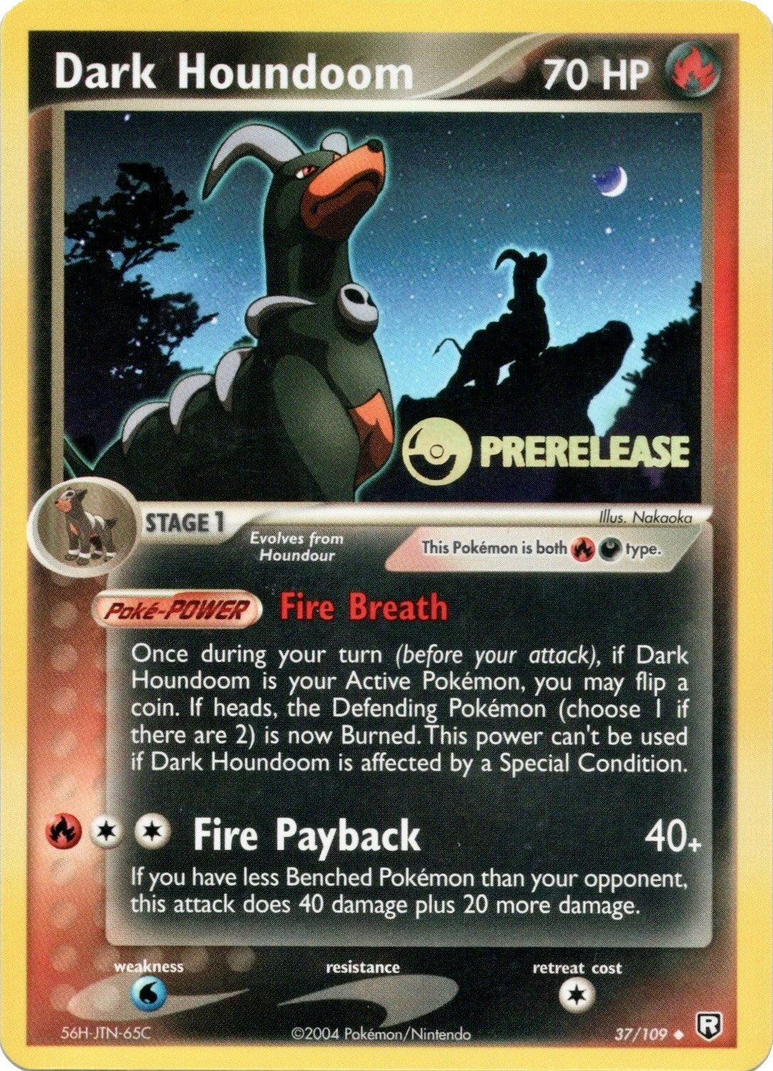 Dark Houndoom (37/109) (Prerelease Promo) [EX: Team Rocket Returns] | Tables and Towers