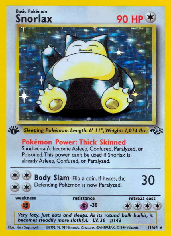 Snorlax (11/64) [Jungle 1st Edition] | Tables and Towers