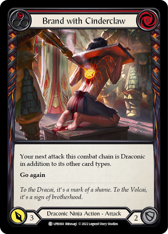 Brand with Cinderclaw (Red) [UPR060] (Uprising)  Rainbow Foil | Tables and Towers