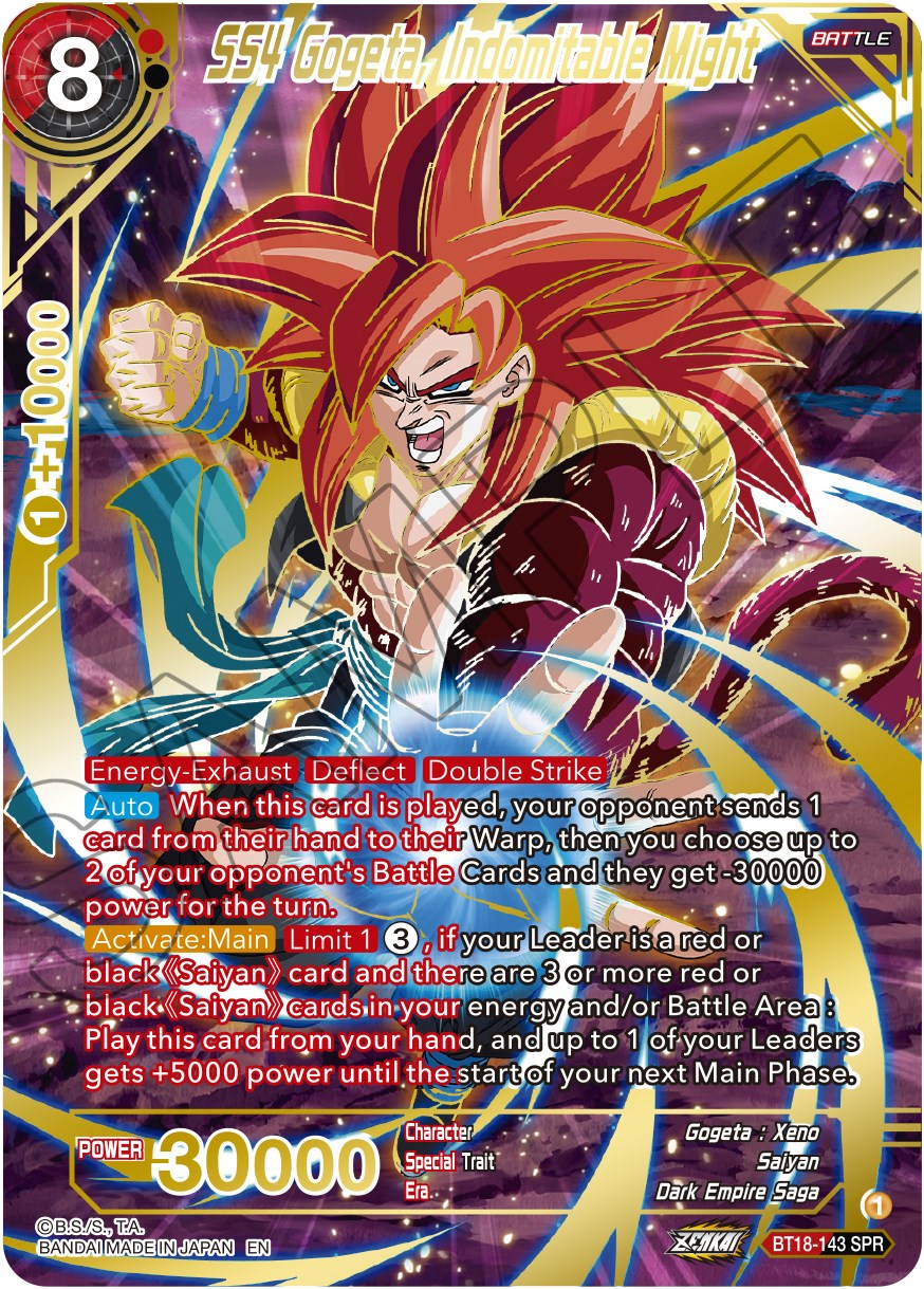 SS4 Gogeta, Indomitable Might (SPR) (BT18-143) [Dawn of the Z-Legends] | Tables and Towers