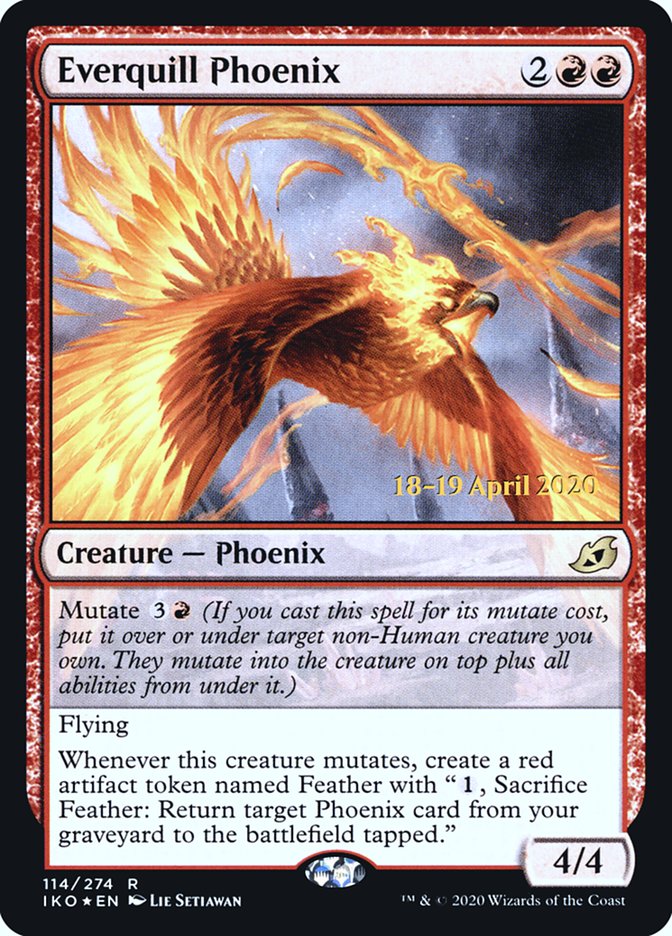 Everquill Phoenix [Ikoria: Lair of Behemoths Prerelease Promos] | Tables and Towers