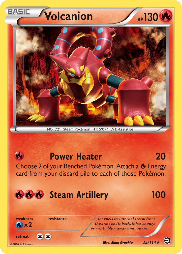 Volcanion (25/114) (Cracked Ice Holo) (Theme Deck Exclusive) [XY: Steam Siege] | Tables and Towers