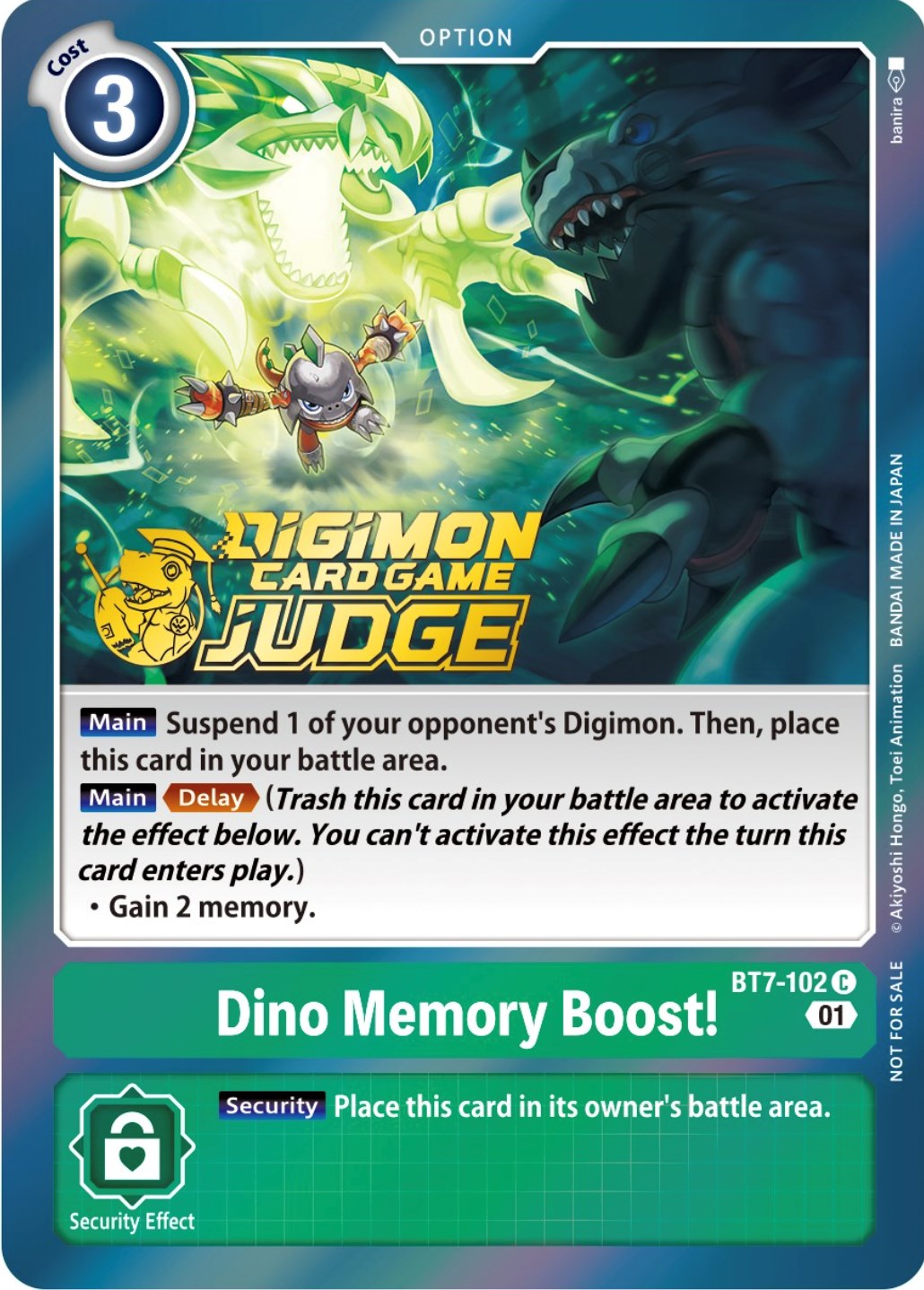 Dino Memory Boost! [BT7-102] (Judge Pack 3) [Next Adventure Promos] | Tables and Towers