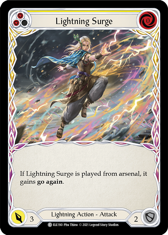 Lightning Surge (Yellow) [ELE190] (Tales of Aria)  1st Edition Rainbow Foil | Tables and Towers