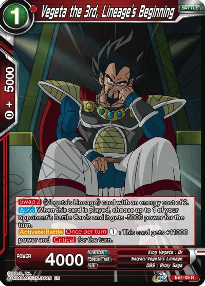 Vegeta the 3rd, Lineage's Beginning (EB1-009) [Battle Evolution Booster] | Tables and Towers