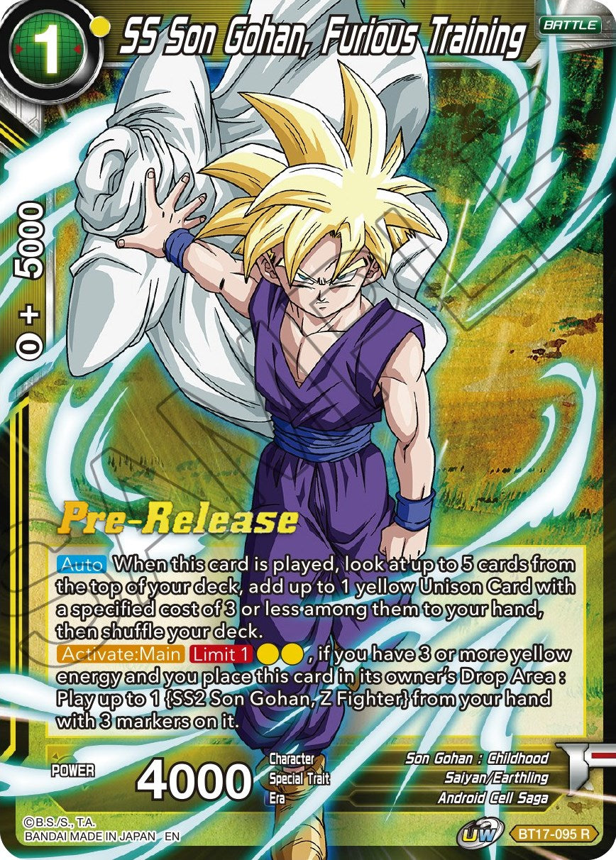 SS Son Gohan, Furious Training (BT17-095) [Ultimate Squad Prerelease Promos] | Tables and Towers