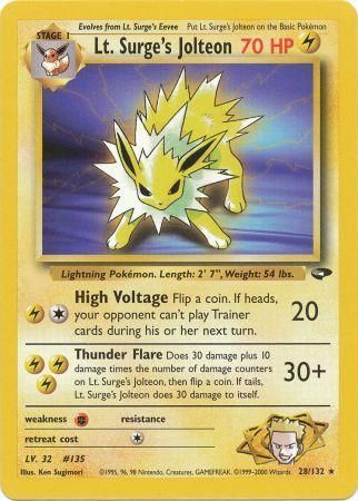 Lt. Surge's Jolteon (28/132) [Gym Challenge Unlimited] | Tables and Towers