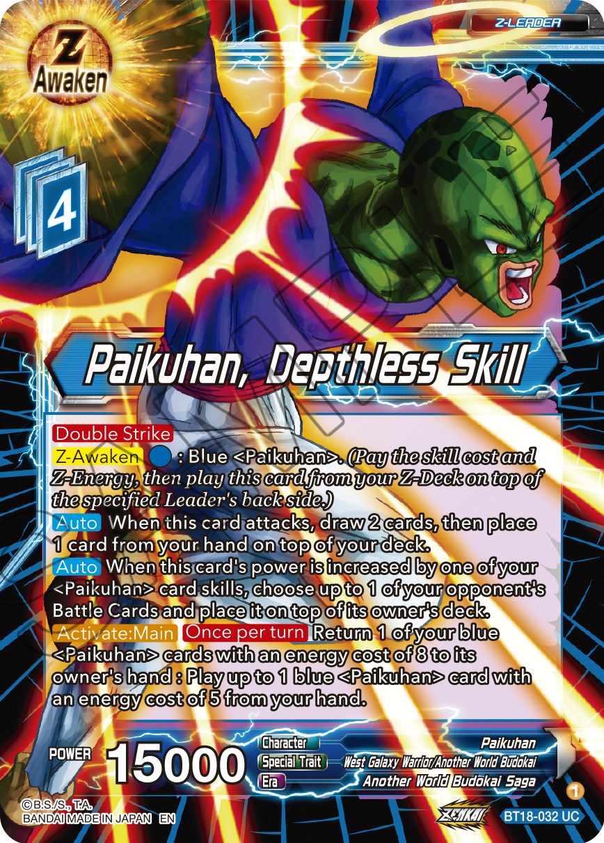 Paikuhan, Depthless Skill (BT18-032) [Dawn of the Z-Legends] | Tables and Towers