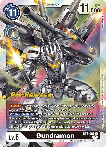 Gundramon [BT6-065] [Double Diamond Pre-Release Cards] | Tables and Towers