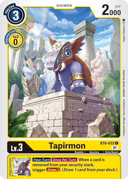 Tapirmon [BT6-032] [Double Diamond] | Tables and Towers