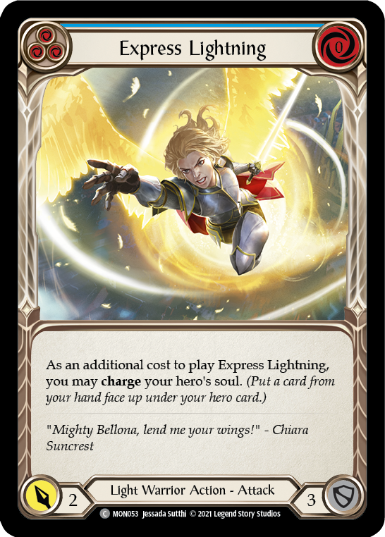 Express Lightning (Blue) [MON053-RF] (Monarch)  1st Edition Rainbow Foil | Tables and Towers