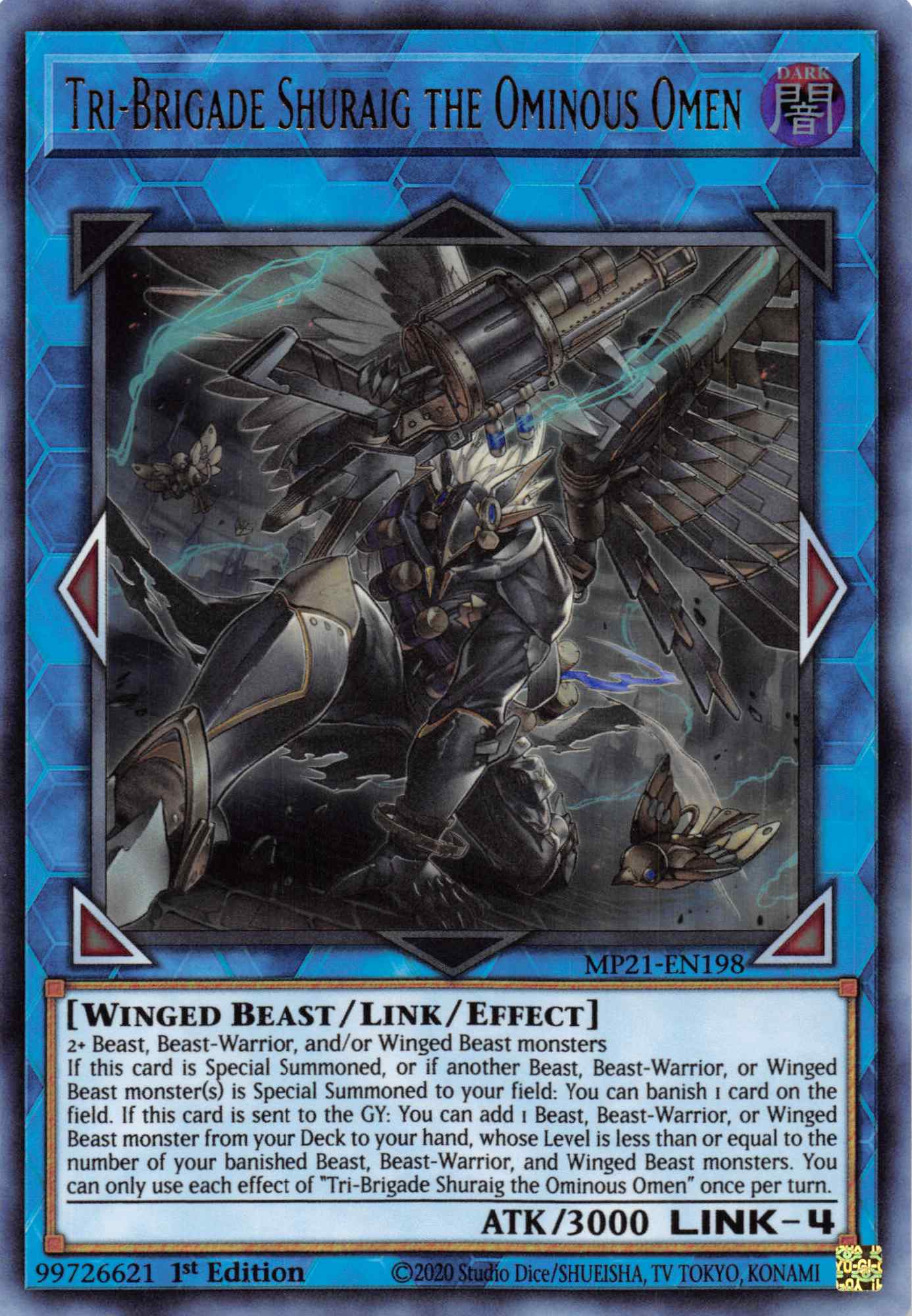 Tri-Brigade Shuraig the Ominous Omen [MP21-EN198] Ultra Rare | Tables and Towers