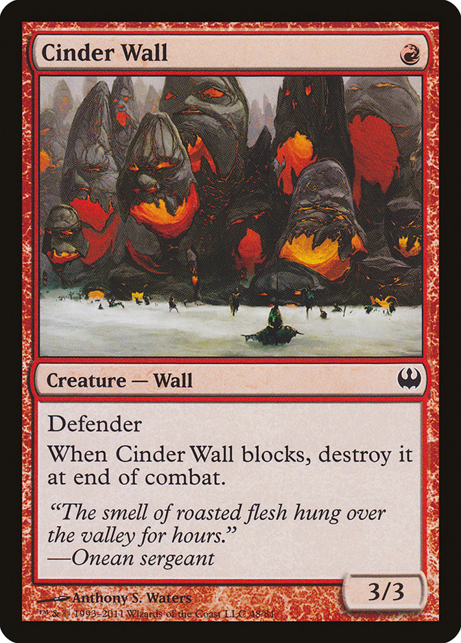 Cinder Wall [Duel Decks: Knights vs. Dragons] | Tables and Towers