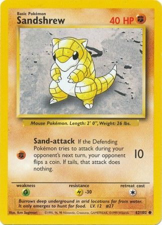 Sandshrew (62/102) [Base Set Unlimited] | Tables and Towers