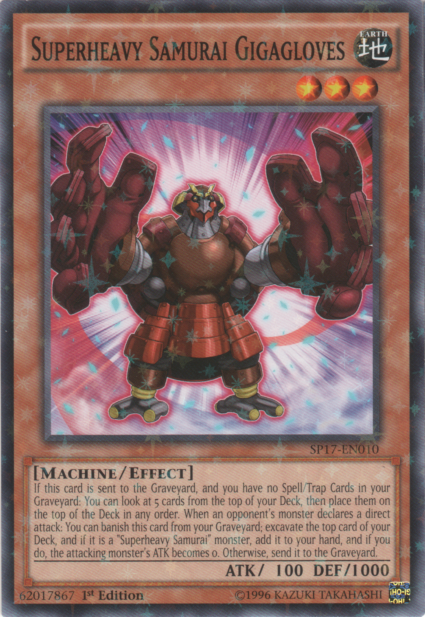 Superheavy Samurai Gigagloves [SP17-EN010] Starfoil Rare | Tables and Towers