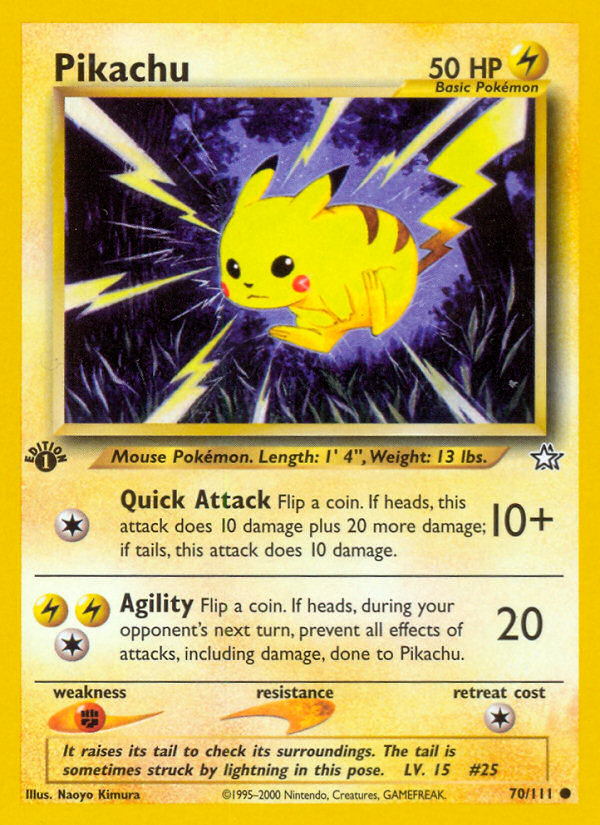 Pikachu (70/111) [Neo Genesis 1st Edition] | Tables and Towers