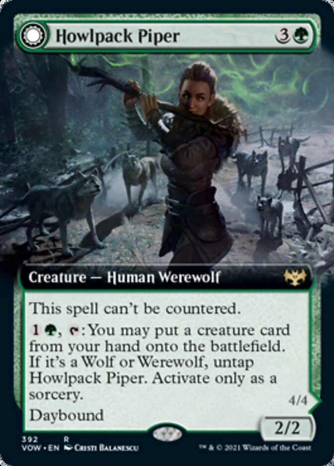 Howlpack Piper // Wildsong Howler (Extended Art) [Innistrad: Crimson Vow] | Tables and Towers