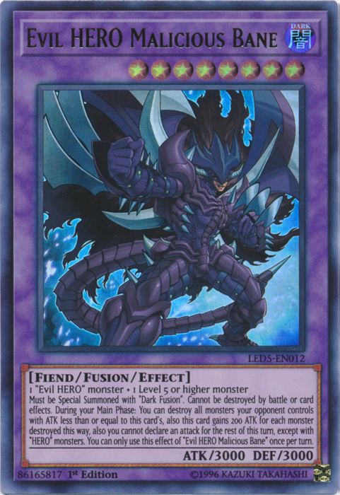 Evil Hero Malicious Bane [LED5-EN012] Ultra Rare | Tables and Towers