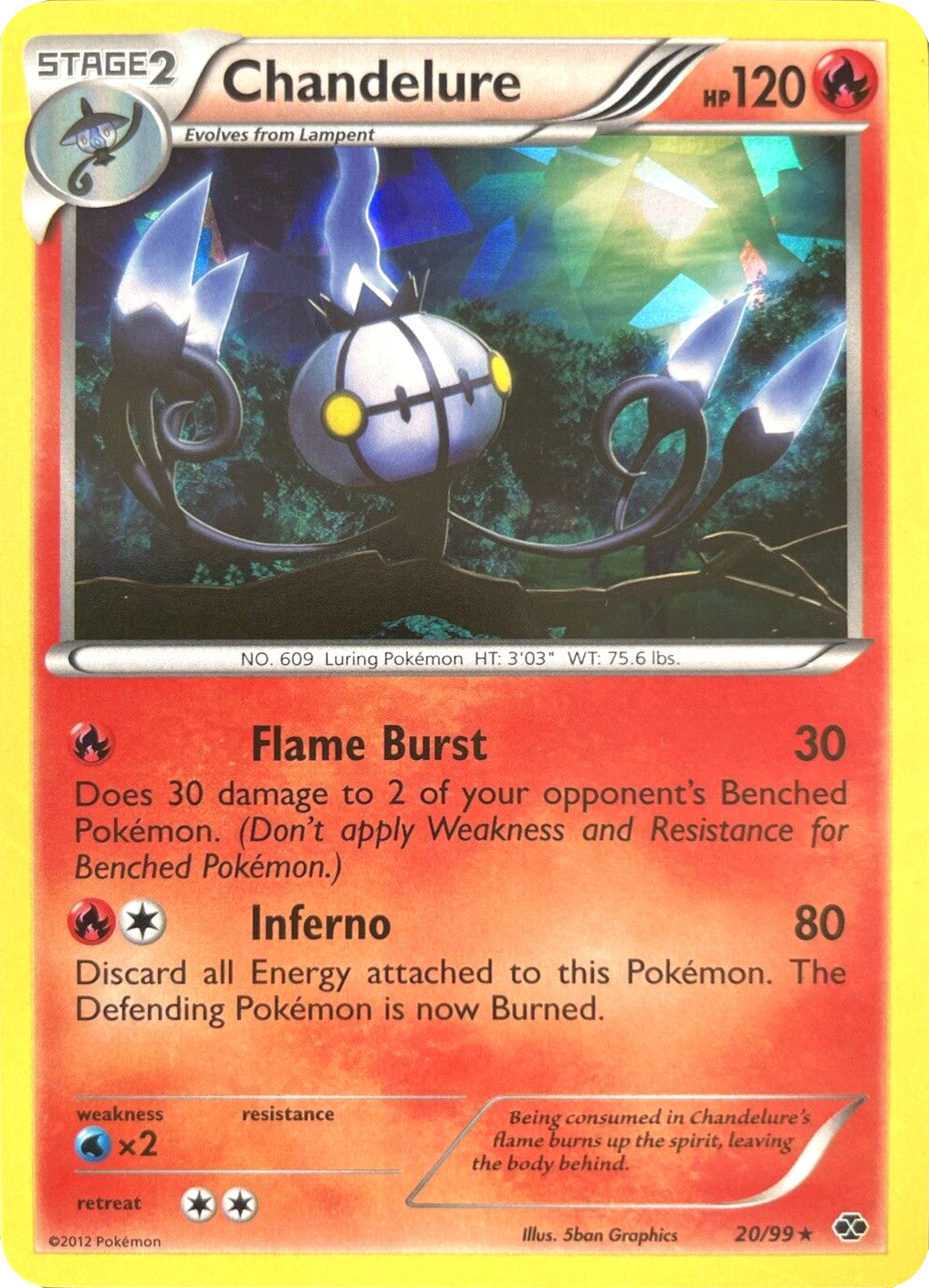 Chandelure (20/99) (Cracked Ice Holo) [Black & White: Next Destinies] | Tables and Towers