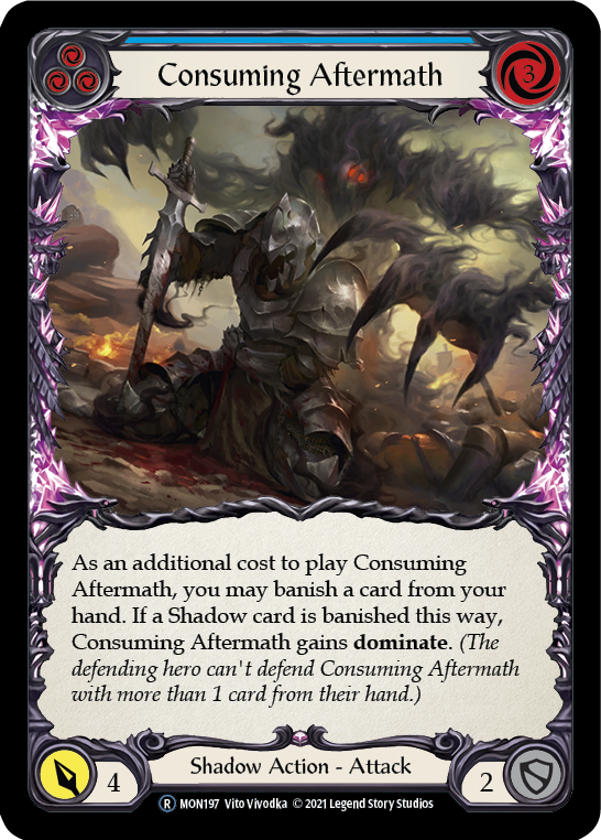 Consuming Aftermath (Blue) [U-MON197-RF] (Monarch Unlimited)  Unlimited Rainbow Foil | Tables and Towers