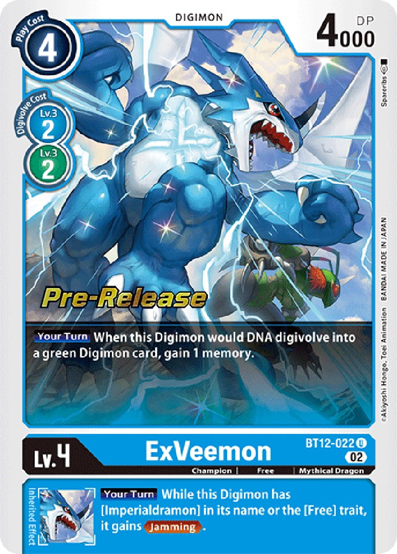 ExVeemon [BT12-022] [Across Time Pre-Release Cards] | Tables and Towers