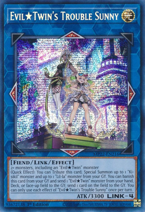 Evil Twin's Trouble Sunny [MP22-EN216] Prismatic Secret Rare | Tables and Towers