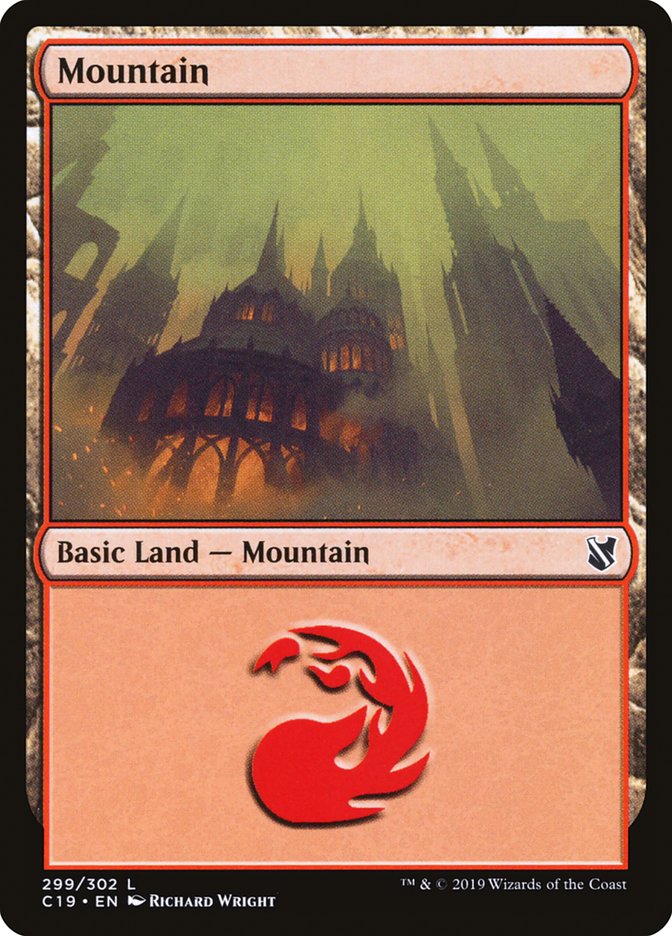 Mountain (299) [Commander 2019] | Tables and Towers