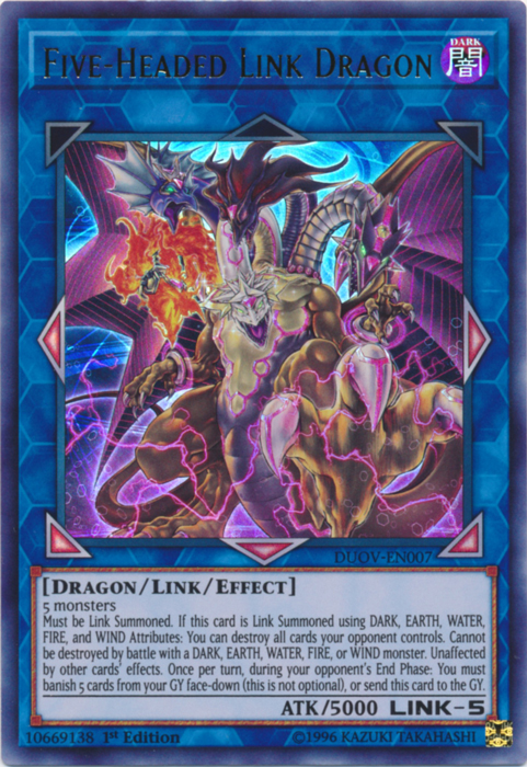 Five-Headed Link Dragon [DUOV-EN007] Ultra Rare | Tables and Towers