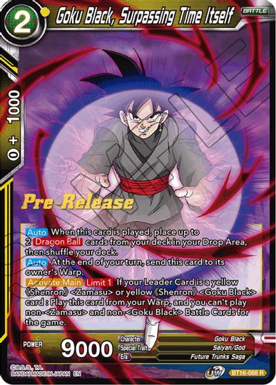 Goku Black, Surpassing Time itself (BT16-088) [Realm of the Gods Prerelease Promos] | Tables and Towers