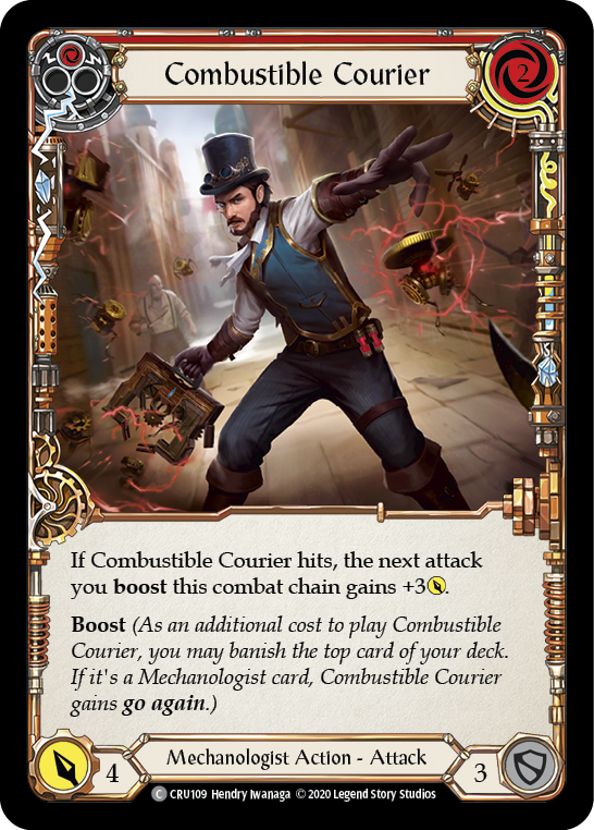 Combustible Courier (Red) [CRU109] (Crucible of War)  1st Edition Normal | Tables and Towers