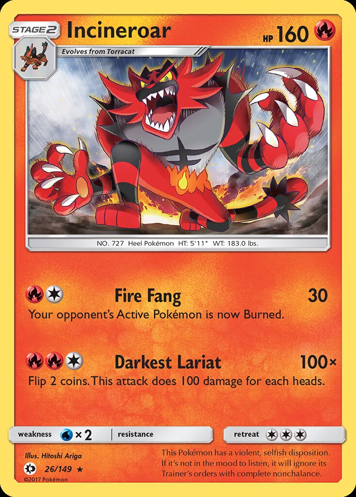 Incineroar (26/149) (Theme Deck Exclusive) [Sun & Moon: Base Set] | Tables and Towers