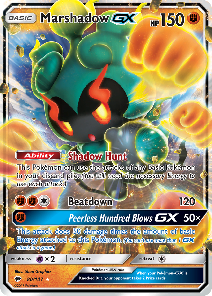 Marshadow GX (80/147) [Sun & Moon: Burning Shadows] | Tables and Towers