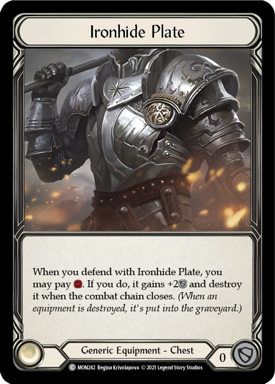 Ironhide Plate [MON242-CF] (Monarch)  1st Edition Cold Foil | Tables and Towers