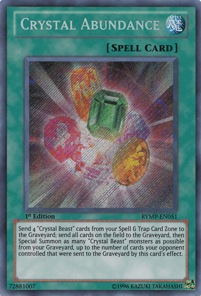 Crystal Abundance [RYMP-EN051] Secret Rare | Tables and Towers