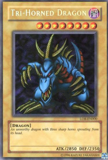 Tri-Horned Dragon [LOB-EN000] Secret Rare | Tables and Towers