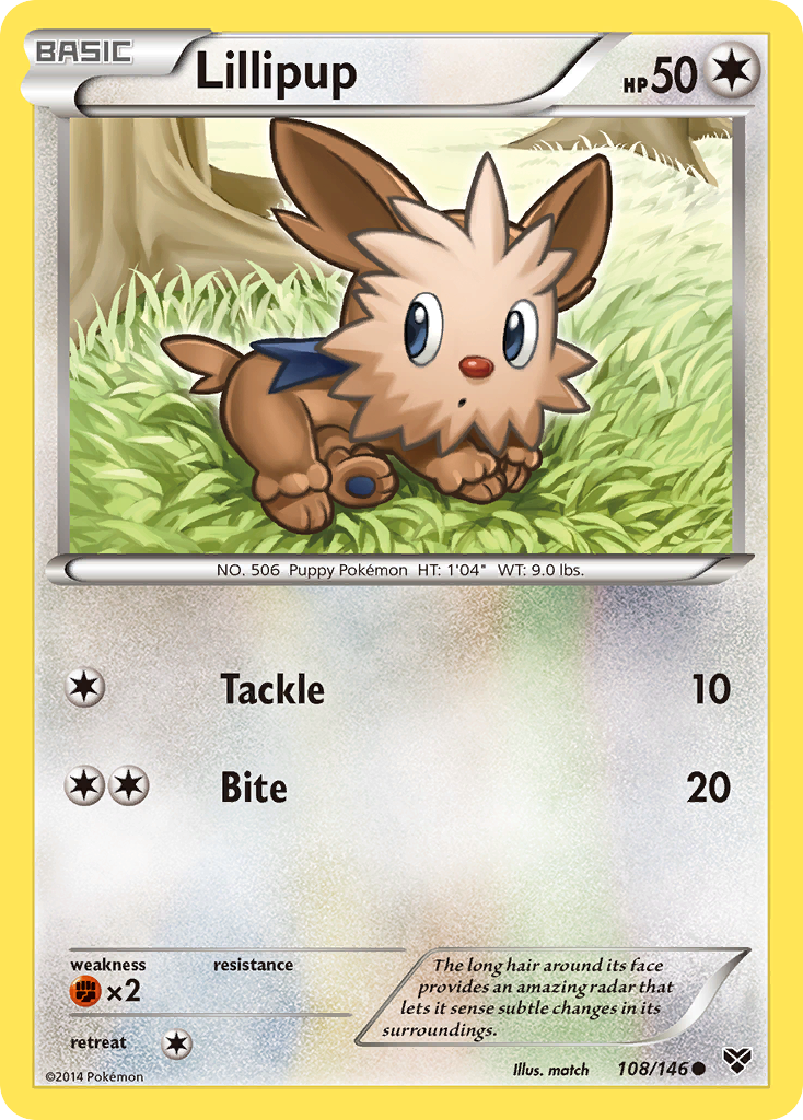 Lillipup (108/146) [XY: Base Set] | Tables and Towers