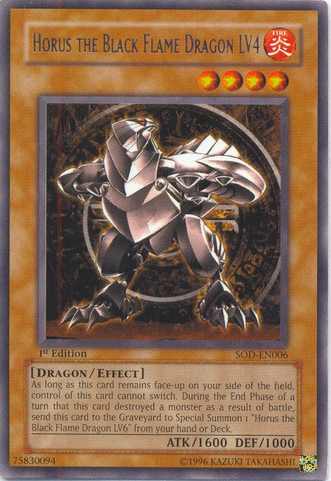 Horus The Black Flame Dragon LV4 [SOD-EN006] Rare | Tables and Towers