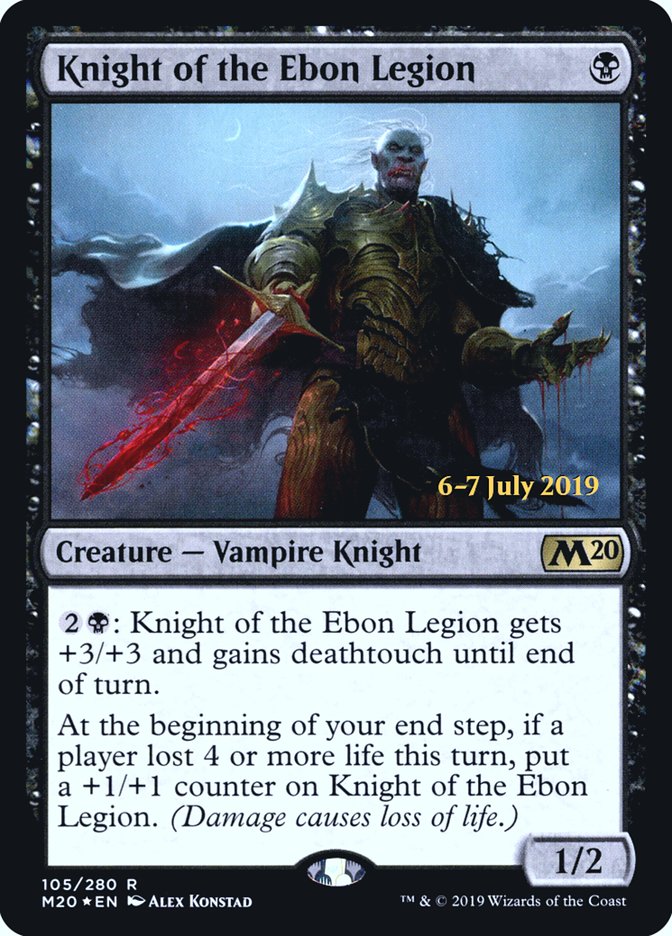 Knight of the Ebon Legion [Core Set 2020 Prerelease Promos] | Tables and Towers