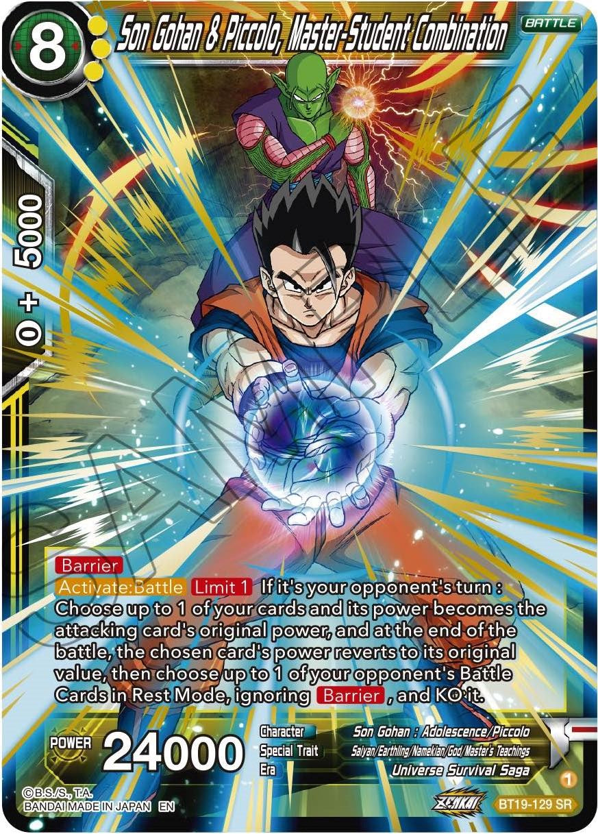 Son Gohan & Piccolo, Master-Student Combination (BT19-129) [Fighter's Ambition] | Tables and Towers